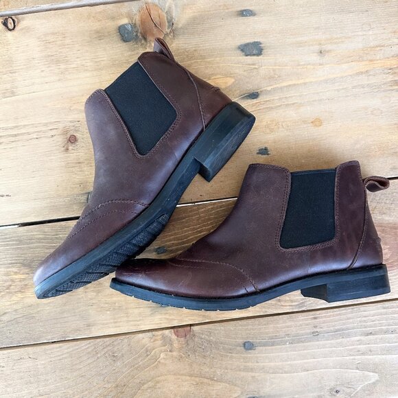 Sperry Topsiders‎ Fairpoint Brown Western Booties Leather Chelsea 7.5 Wingtip - Picture 1 of 9